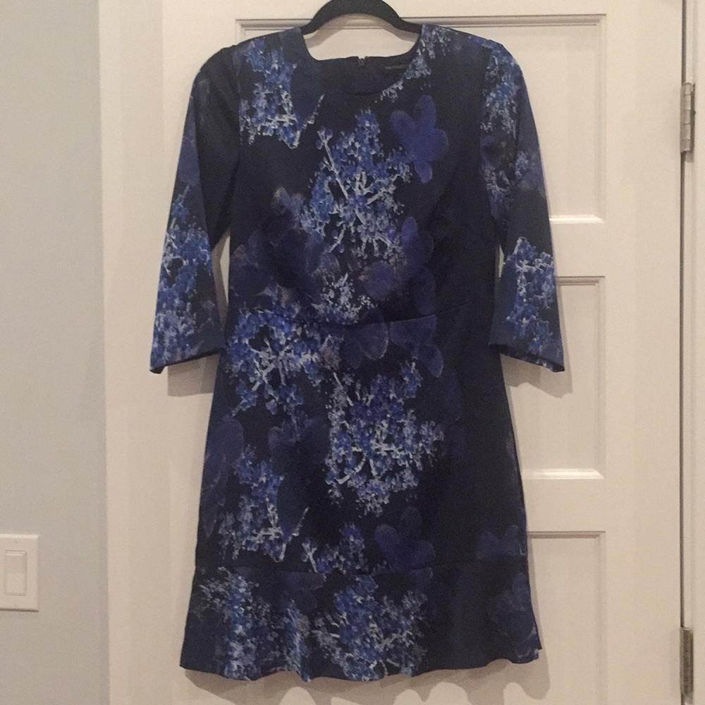 Navy blue printed dress